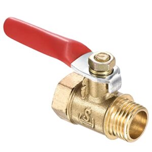 M METERXITY Pressure Valve - Irrigation Water Flow Control, Wrapped Handle Ball Valve, Apply to Outdoor/Garden/Swimming Pools(G1/4 Female x G1/4 Male, Brass)