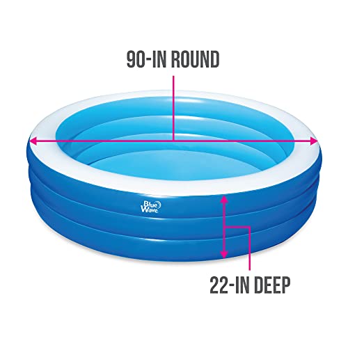 Blue Wave NT6122 7.5ft x 22in Deep Round Family w/Cover Inflatable Pool