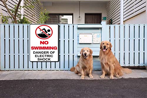 Tin Sign Swimming pool sign no lifeguard on duty swimming risk sign Home Gate Garden Bar Restaurant Cafe Office Shop Club Decoration 12x16inch