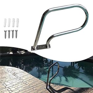 btzhy pool railings, 304 stainless steel handle, humanized swimming pool handrails w/screw accessories for garden backyard pools easy to install (1pcs)