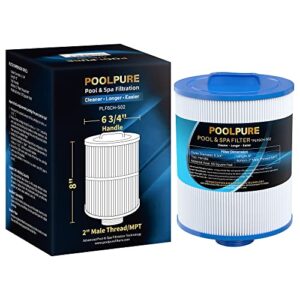 POOLPURE PAS50SV-F2M Spa Filter Replaces Unicel 6CH-502, Filbur FC-0311, Excel Filters XLS-604, Baleen AK-90161, Magnum AR50, Master Deluxe M60506 Hot Tub Filter, 1PACK