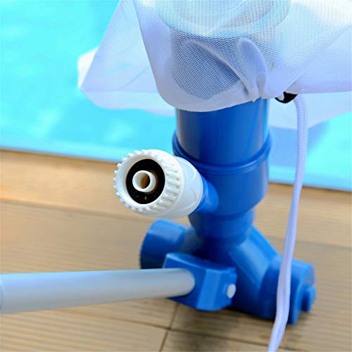 Underwater Vacuum Pool Cleaner Handheld Pool Spa Pond Mini Jet Vac Vacuum Cleaner w/Bag, and 4' Pole for Above Ground Pools, Fountain, and Hot Tub (Blue)