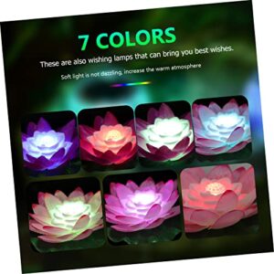 LABRIMP 4 pcs Changing Lights Ornament Operated Decoration Tank Lily Water Lotus Festival Wedding LED Lamp Fish Flower Decor Swimming Pond Light Outdoor Floating Color for Pool Garden