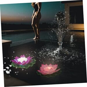 LABRIMP 4 pcs Changing Lights Ornament Operated Decoration Tank Lily Water Lotus Festival Wedding LED Lamp Fish Flower Decor Swimming Pond Light Outdoor Floating Color for Pool Garden