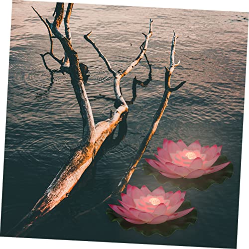 LABRIMP 4 pcs Changing Lights Ornament Operated Decoration Tank Lily Water Lotus Festival Wedding LED Lamp Fish Flower Decor Swimming Pond Light Outdoor Floating Color for Pool Garden