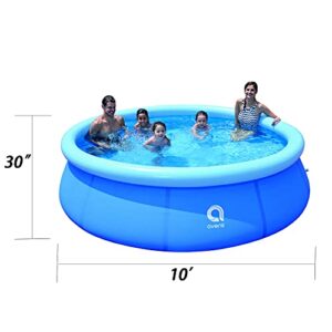 10ft x 30in Inflatable Swimming Pool Outdoor Above Ground Pool,Top Ring Blow Up Pool Easy Set