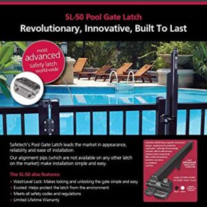 (Set of 2) Safetech SL-50H Magnetic Gate Latch - Top Pull Safety Magnetic Latching Technology Lock for Swimming Pool, Garden, Pool and Various Gates Security Lock for Kids & Pet Safety