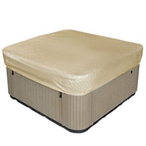 aurragiy square hot tub cover garden hot tub spa cover replacement waterproof uv protected rectangular spa cover outdoor spa covers-beige (87”lx87”wx12”h)