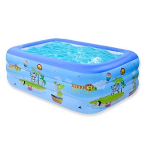 Inflatable Swimming Pool Summer Blow Up Pools for Kids Garden Kiddie Pool for Family,82.60" W*55" D*25.50" H,Blue