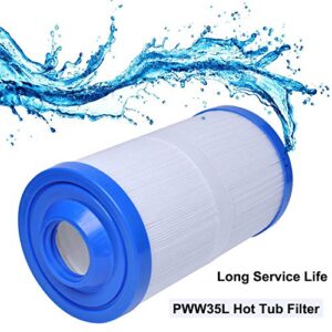 PWW35L Hot Tub Filter Cartridge Filter Compatible with Unicel 4CH-935 Waterway 817-4035 Teleweir 35 SF, Pool & Spa Filter, 2 Pack