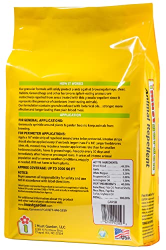 I Must Garden Deer, Rabbit and Groundhog Repellent: All-Weather Granular Formula – 5 lb. Bag