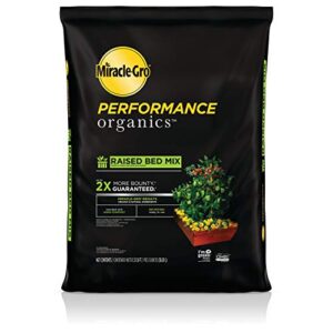 Miracle-Gro Performance Organics Raised Bed Mix - Organic and Natural Ingredients, Potting Soil Blended for Raised Bed Gardening, Grow More Vegetables, Flowers and Herbs (vs unfed plants), 1.3 cu. ft.