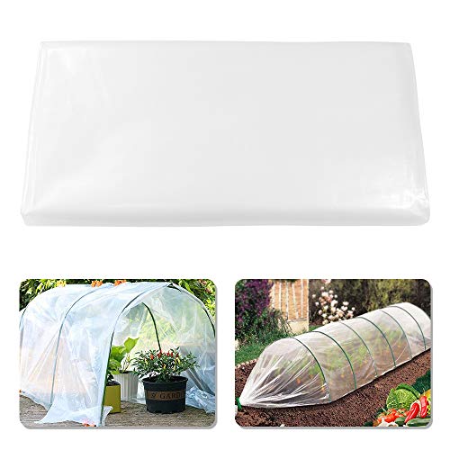 YBB 4.9 x 9.8 Feet Clear Plastic Greenhouse Film, 6 mil Thickness Premium Polyethylene Greenhouse Garden Plant Cover Sheeting, Supply 5 Years for Freeze Frost Protection UV Resistant