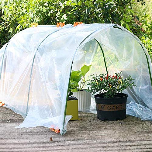 YBB 4.9 x 9.8 Feet Clear Plastic Greenhouse Film, 6 mil Thickness Premium Polyethylene Greenhouse Garden Plant Cover Sheeting, Supply 5 Years for Freeze Frost Protection UV Resistant