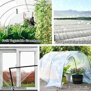 YBB 4.9 x 9.8 Feet Clear Plastic Greenhouse Film, 6 mil Thickness Premium Polyethylene Greenhouse Garden Plant Cover Sheeting, Supply 5 Years for Freeze Frost Protection UV Resistant