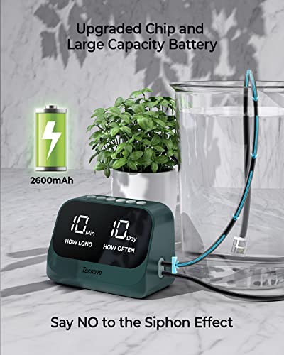 Tecnovo Automatic Watering System for Potted Plants, DIY Drip Irrigation Kit with Smart Timer, Waterproof LED Display & Large Capacity Battery, Precise Distribution of Water