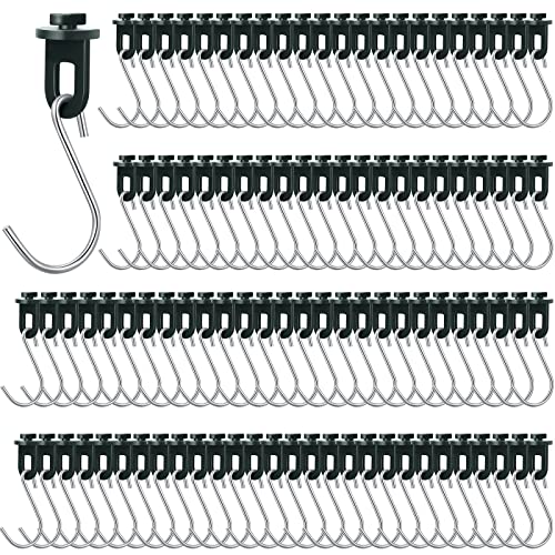 Ripeng Greenhouse Hooks Hanger Greenhouse Twist Clips Greenhouse Fixing Clips with Stainless Steel S Hooks for Outdoor Garden Hanging Plants Plastic Insulation Netting Shading (100 Pieces)