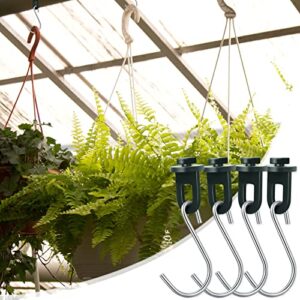 Ripeng Greenhouse Hooks Hanger Greenhouse Twist Clips Greenhouse Fixing Clips with Stainless Steel S Hooks for Outdoor Garden Hanging Plants Plastic Insulation Netting Shading (100 Pieces)