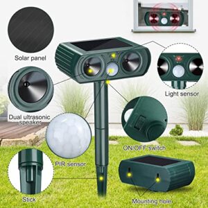 Kittmip Ultrasonic Solar Animal Repeller Outdoor Cat Repellent with Motion Sensor Waterproof and Weatherproof Squirrel Dog for Garden Yard Farm (3)