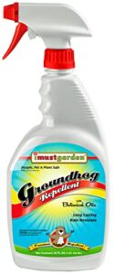 i must garden groundhog/woodchuck repellent: all natural spray for gardens, plants, and lawns – pleasant scent – 32oz easy spray bottle