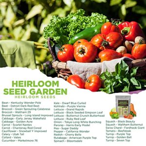 33 Variety Seed Bank Survival Gear 30,000 Premium Non-GMO Open Pollinated Heirloom Seeds Made in USA