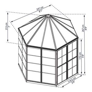 Palram - Canopia Oasis Greenhous - 7' x 8' x 9' - Gray