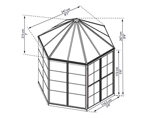 Palram - Canopia Oasis Greenhous - 7' x 8' x 9' - Gray