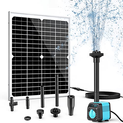 Sun Energise 15W Solar Water Pump Fountain Outdoor, 180GPH Submersible Powered Pump and 15 Watt Solar Panel for Small Pond, Garden Decoration, Pool, Fish Tank, Birdbath