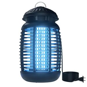 bug zapper with light sensor, electric insect killer waterproof 4200v mosquito zapper outdoor, fly trap for home backyard garden patio
