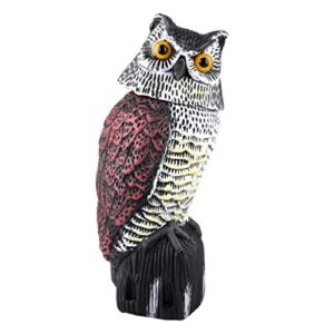 rolan owl decoy model used to scare birds away – flashing eyes & frightening sound owls for bird control