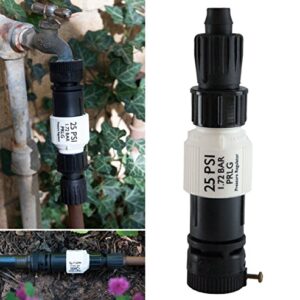 Habitech Drip Irrigation Faucet Adapter Kit: Connect 1/2" Tubing to Faucet or Hose, Backflow Preventer, Filter, Pressure Regulator - No Assembly Required