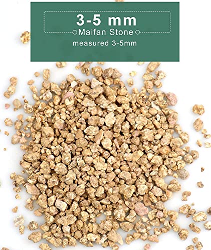 Succulent Cactus Gold Maifanitum Stone 6lb Small Decorative Gravel DIY Rock Indoor Houseplants Pebbles Soil Additive Potting Gritty for Bonsai, Fairy Gardening, Vases Fillers, Terrarium, Top Dressing