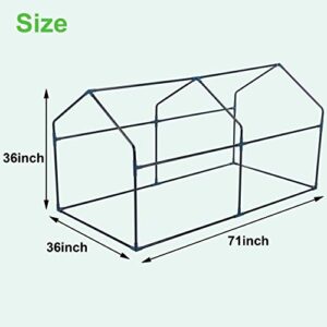 SUNGIFT Mini Greenhouse for Outdoors, Portable Hot House, Large Roll-up Doors with Zipper, PE Garden Bed Cover for Plants, 71 X 36 X 36 Inch