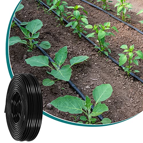 WILLBOND 656 Feet 1/4 Inch Drip Irrigation Tubing Irrigation Hose Garden Watering Tube Line, Drip Line Watering Drip Automatic Irrigation Equipment Set for Garden Irrigation System Flower Patio Lawn