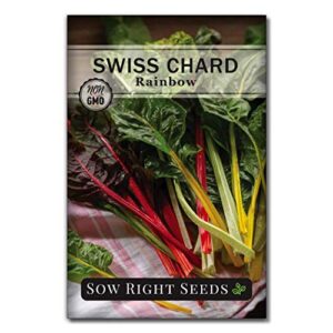 Sow Right Seeds - Power Greens Seed Collection for Planting - Spinach, Arugula, Kale, Mustard Greens and Rainbow Swiss Chard - Non-GMO Heirloom Seeds to Plant and Grow a Home Vegetable Garden