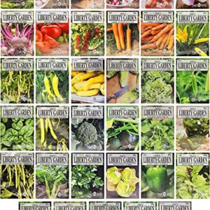 Set of 35 Premium Variety Herbs and Vegetables - Deluxe Garden Choices for Premium Gardening! (35 Liberty Garden Premium Vegetable)