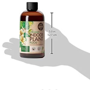 Organic Indoor Plant Food - All-Purpose Liquid Fertilizer - Best for Live Houseplants Indoors + Common Home Outdoor Plants in Pots (8 oz)