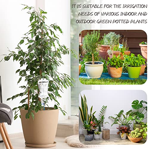 4 Pcs Plant Self Automatic Plant Watering System 350ml Plant Irrigation Drip Bag with Metal Support Rod Self Watering Devices Small Funnel for Indoor Outdoor Home Garden Potted Plants Flowers Watering
