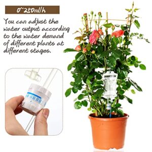 4 Pcs Plant Self Automatic Plant Watering System 350ml Plant Irrigation Drip Bag with Metal Support Rod Self Watering Devices Small Funnel for Indoor Outdoor Home Garden Potted Plants Flowers Watering