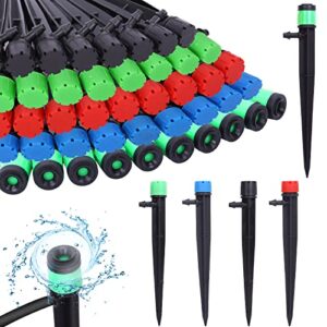 cozymate 50pcs 5.5 inches drip irrigation emitters spray heads micro spray adjustable 360 degree water flow drippers watering system for vegetable garden patio lawn