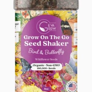 Bulk Wildflower Seed Shaker - Bird & Butterfly Garden Seed Mix | Bulk 180,000+ Seeds of Annual & Perennia l Hummingbird, Flower Seeds for Planting | No Messy Bags or Packets | 8 Ounce