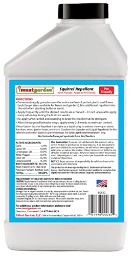 I Must Garden Squirrel Repellent – 2lb Granular (Repels Chipmunks): Stops Digging in Gardens, Flower Pots, and Beds – Easy Shaker Jar