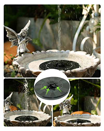 Xinhong Solar Bird Bath Fountains, Upgrade 3W Solar Powered Fountain Pump with 3 In 1 Rotation Nozzle, Free Standing Floating Solar Fountain Pump for Bird Bath, Fish Tank, Pond