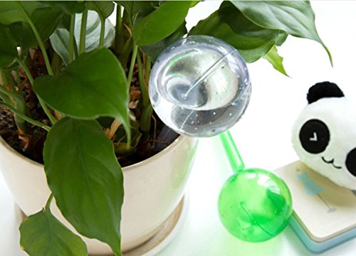 Warmshine 6 Pcs Garden Watering Globes Automatic Watering Globes Plant Self Watering Bulb Waterer Automatic Watering System,13cmx5cm/5.12inchx1.97inch (White&Green)