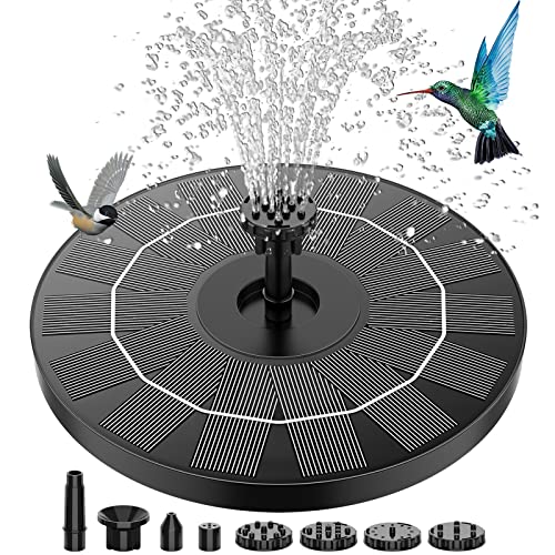 AISITIN 3.5W Solar Fountain, Solar Powered Fountain with 6 Nozzles, Solar Water Fountain for Bird Baths, Garden Decoration, Swimming Pool, Ponds, Fish Tank and Aquarium, Upgrade 7.1 inch Solar Panel