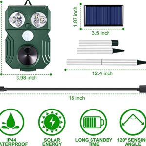 Nevalex Ultrasonic Solar Animal Repeller Outdoor Rabbit Deer Repellent Devices for Garden, Deterrent with Motion Sensor, Strobe Light, Cat Deer Skunk Rat Repellent