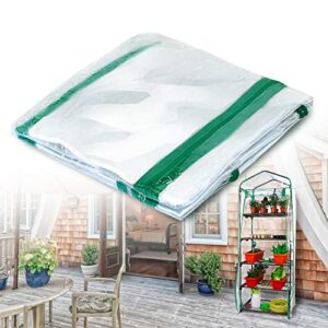 solution4patio expert in garden creation #g304b00-us transparent pvc greenhouse replacement cover fit for 5-tier shelves frame size 27 in. w x 19 in. d x 76 in. h (frame not included)