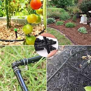 1/4in Drip Irrigation Fittings Kit, 280 Pcs Drip Irrigation Barbed Connectors, Tubing Drip System Parts for Garden Lawn Include Straight Barbs,Single Barbs,Tees,Elbows,End Plug,4-Way Coupling