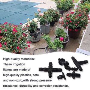 1/4in Drip Irrigation Fittings Kit, 280 Pcs Drip Irrigation Barbed Connectors, Tubing Drip System Parts for Garden Lawn Include Straight Barbs,Single Barbs,Tees,Elbows,End Plug,4-Way Coupling