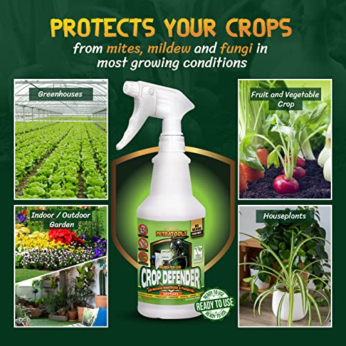 PetraTools Crop Defender 32oz - Ready to use Natural Bug Spray for Plants, Organic Bug Spray for Vegetable Garden, Natural Pesticide for Vegetable Plants, Defeats Contact Spider Mites, Powdery Mildew